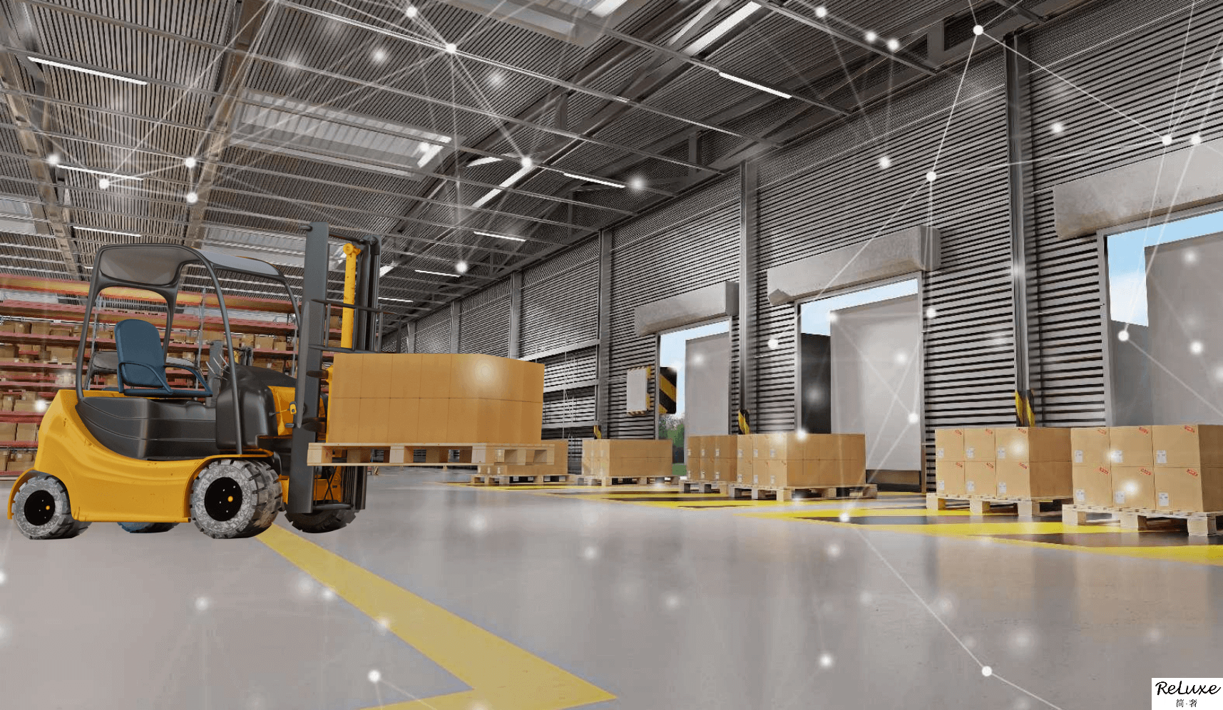 智慧倉儲解決方案-堆垛車無感開門